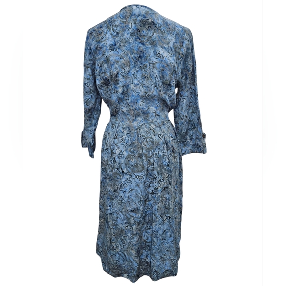 Go Fish, Women's Size Small Elegant Blue Floral Dress - Picture 3 of 12